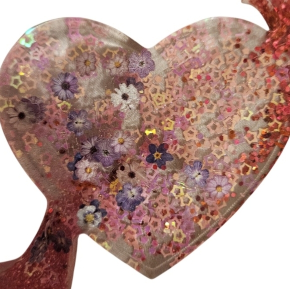 Handmade Resin Pink Glitter LOVE Sign glitter pink Fluid Art Valentine's Day - Picture 9 of 16